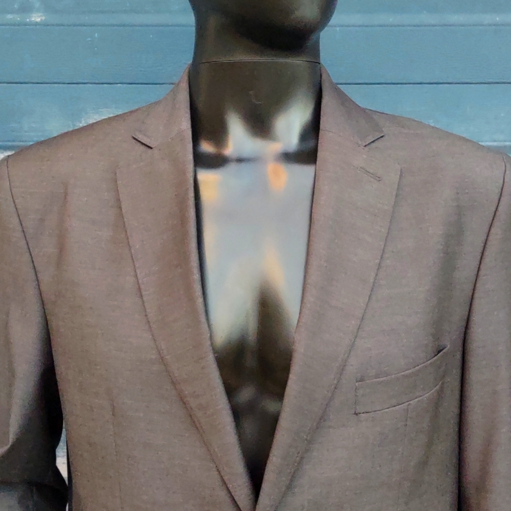 ROCHAS MEN'S GUN METAL GREY LUXURY BLAZER (MEDIUM)